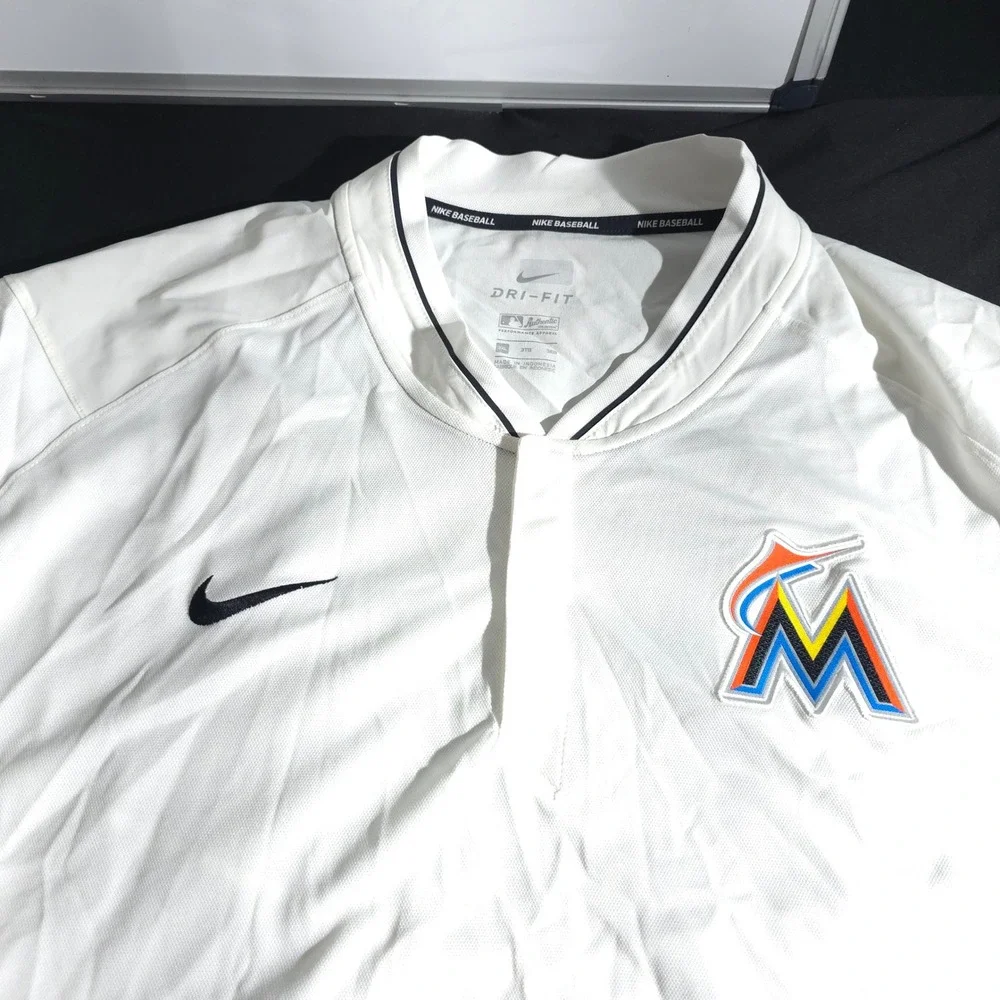 Nike Dri-FIT Miami Marlins Pullover Shirt Men 3XL Black MLB Baseball Performance